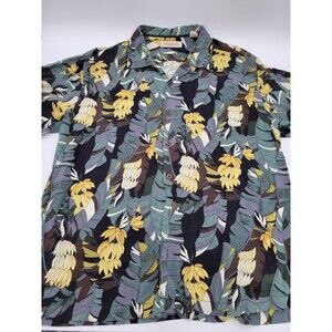 TOMMY BAHAMA XL Banana Bunches 100% Silk Mens Hawaiian Camp Shirt Aloha
